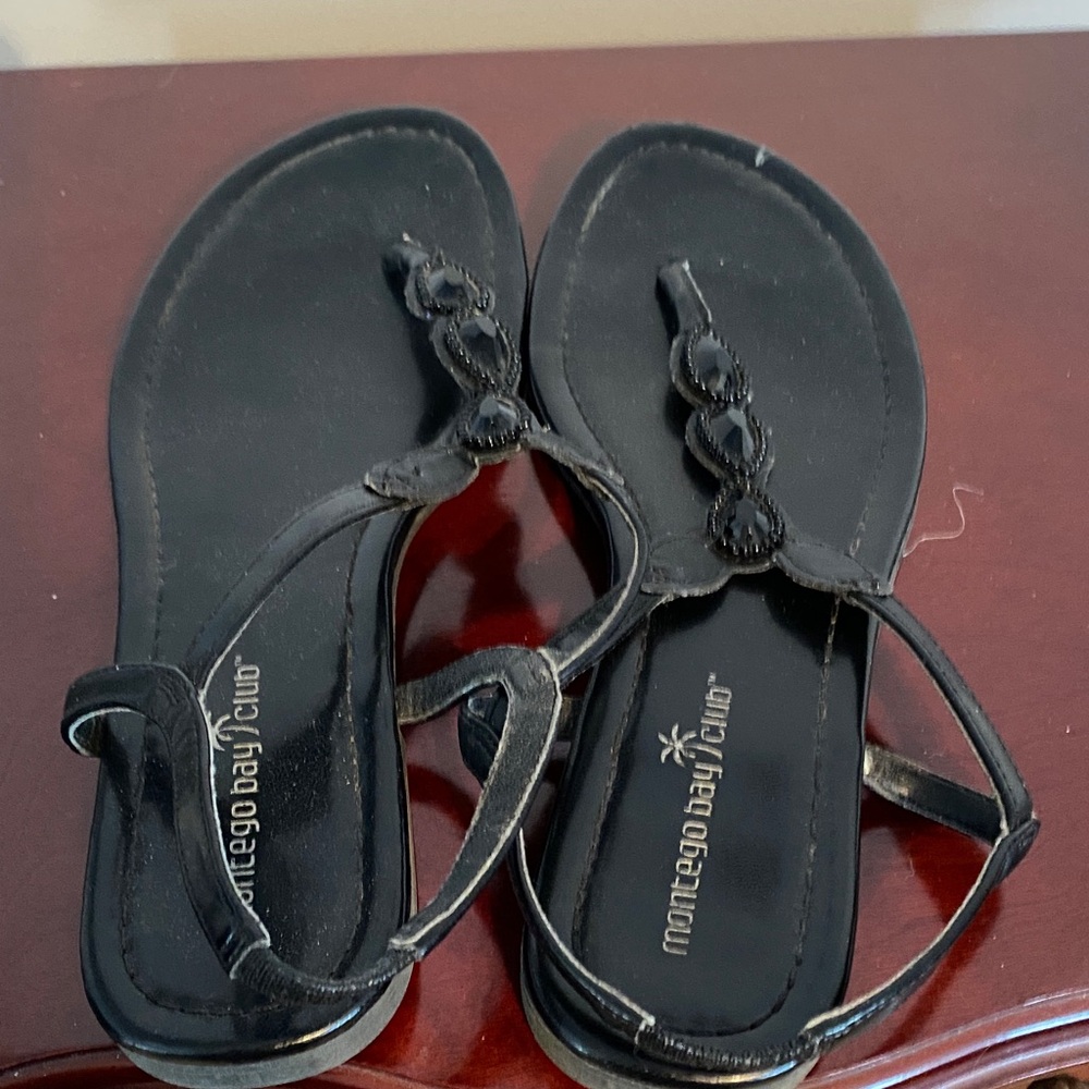 Montego Bay Club Black Beaded Sandals